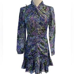 SAYLOR Ramonie Midnight Floral Mini Dress -Size S *Missing top button*